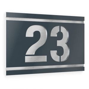 Graviers Design plaque num&eacute;ro de maison pour ext&eacute;rieur &ndash; 160x110 mm, finition anthracite RAL 7016, acier inox V2A, personnalisable (Graviers GmbH, neuf)