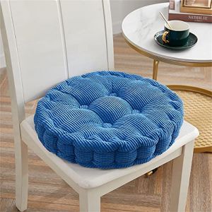 Lukery Rond Coton Coussins de Chaise Tatami Coussin D'assise Confortable Respirant Rembourrés Coussins de Siège pour Bureau Jardin Intérieur Extérieur Décoration (Bleu Royal,40X40CM) (Lukery, neuf)