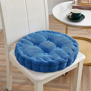 Lukery Rond Coton Coussins de Chaise Tatami Coussin D'assise Confortable Respirant Rembourrés Coussins de Siège pour Bureau Jardin Intérieur Extérieur Décoration (Bleu Royal,40X40CM) (miaojiang, neuf)