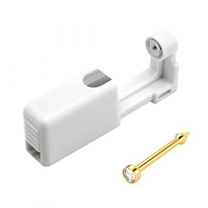 budiniao Nez Piercer à usage unique Portable Sécurité Oreille Piercing Outil Beauté Bijoux Pierce Machine Goujons pour Professionnel, Blanc doré (sinnetiong, neuf)