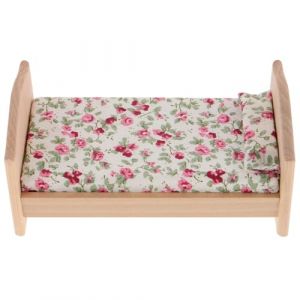 HEMOTON Mini lit de poupée en bois simple dans une maison de poupée - Lit de poupée - Ornement - Jouet en bois pour enfants - Mini lit miniature (NANAU, neuf)
