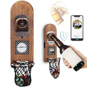 Magnétique Ouvre Bouteille Mural en Bois, Decapsuleur Mural Biere Vintage, Décapsuleur Original avec Cap Catcher, Accessoire Bar Exterieur, Biere Cadeau Homme pour Papa, Amie et Collègue (Style 7) (LUCYLANKER, neuf)