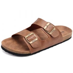 ONCAI Homme-Mules-Sandales-Claquette-Slide-Sandales de Plage Loisir Bout Ouvert Chaussures de Plage Kaki Taille 40 (JLL66, neuf)