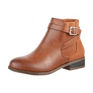 Elara Bottes Femme Chelsea Bottines Chunkyrayan C298-Camel-40 (Elara-Shop Preise inkl. MwSt, neuf)
