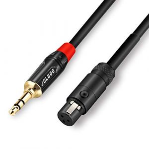 JOLGOO C&acirc;ble audio st&eacute;r&eacute;o 3,5 mm vers mini XLR femelle, fiche TRS 1/8" vers mini XLR femelle &agrave; 3 broches, 2 M (JolgooDirect, neuf)