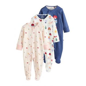 NEXT B&eacute;b&eacute; Fille Dors-Bien &agrave; Zip Double Sens b&eacute;b&eacute;, Lot de 3 Bleu Marine 9 Mois-12 Mois (Next Germany GmbH, neuf)