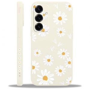 Yoedge Coque pour Samsung Galaxy S25 5G, Aesthetic Fleur Coeur Mignon Motif Flower Design Étui pour Femmes Fille, Mince Souple Silicone Protection Housse Cover Case pour Samsung S25 6,7",Marguerite (Lei Xiao, neuf)