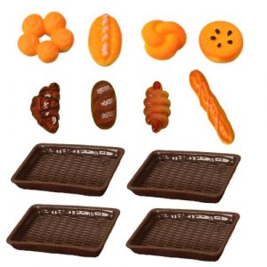 YUVKIN 12 Pièces Jouets de Miniatures Alimentaires Boissons, Maison Poupée Mini Nourriture Jouet, Accessoire Maison de Poupee de Cuisine pour Maison de Poupée Pain Miniature Petit (HerEdit, neuf)