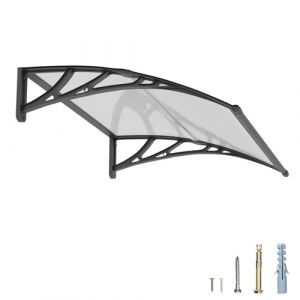 Auvent pour porte d'entrée, 80 x 120 cm, protection UV en polycarbonate, protège contre la pluie, la neige, pour terrasse, véranda (Guansu-CN, neuf)