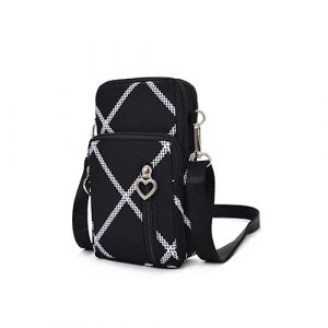 Narunii Petit Sac T&eacute;l&eacute;phone Portable Femme,Sac de t&eacute;l&eacute;phone Portable,Bandouli&egrave;re Portefeuille Poche,Crossbody Pochette Sacoche Running (Barre Blanche Serg&eacute;) (dizekeji, neuf)