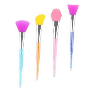 FRCOLOR 4 Pi&egrave;ces Brosse &agrave; Masque En Silicone &Eacute;ponge Pinceau De Maquillage Trousse Soin Du Visage De Maquillage Crayon &agrave; L&egrave;vres Scrubber Palette Masques Gel De Silice (Laners, neuf)