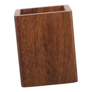 FRCOLOR Porte-pinceaux De Maquillage Et Pot &agrave; Crayons En Bois De Noyer Fonc&eacute;, Taille Compacte, Organisateur Polyvalent, Pour Femmes, Bureau Et Coiffeuse, Rangement &Eacute;l&eacute;gant Et Fonctionnel (Laners, neuf)