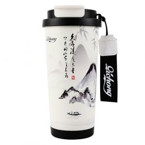 EACHPT Tasse a Cafe Thermos Isotherme,Mug Isotherme 500ml,Thermos avec Couvercle &Eacute;tanche,Double paroi en acier Inoxydable Tasses &agrave; caf&eacute; Avec paille pliable,pour Caf&eacute; Chaud et Froid, Lait et Th&eacute; (XsyAy, neuf)
