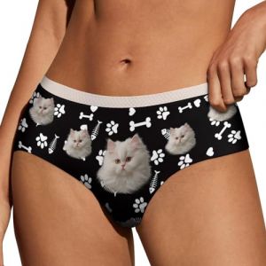 Naispanda Culotte Femme personnalis&eacute;e avec Visage Amusant Culotte Femme personnalis&eacute;e sous-v&ecirc;tements Fantaisie Culotte Femme personnalis&eacute;e sous-v&ecirc;tements Sexy avec Photo pour Femme &eacute;pouse Petite Amie (tuoqingkeji, neuf)