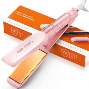 Faszin Lisseur Cheveux Plaque Large 42mm Professionnel, Plaques en Titane avec Ions N&eacute;gatifs, Chauffage Rapide en 30s, Affichage Temp&eacute;rature en Temps R&eacute;el, 11 Niveaux de Temp&eacute;rature (130-230℃) (Rose) (Gowrtfdisy, neuf)