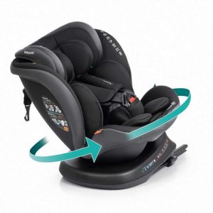 BABYAUTO &ndash; Si&egrave;ge Auto Rodia Plus i-Size (0-12 Ans, 40-150 cm, 0-36 kg) &ndash; Dos &agrave; la route jusqu&rsquo;&agrave; 105 cm &ndash; Rotation 360&deg; &ndash; ISOFIX &ndash; Protection Lat&eacute;rale &ndash; Inclinable et &Eacute;volutif (STONE GREY) (ALBORAN Co, neuf)