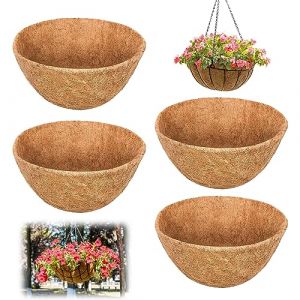 Lot de 4 Doublure en Fibre de Coco Naturelle pour Pot de Fleurs, Pot de Fleurs Ronde de Coco pour Panier Suspendu Doublure De Panier &Eacute;paisse Pr&eacute;form&eacute;e pour Maison Jardin Plante Fleurs (12 Inch) (WHKCLTDD, neuf)