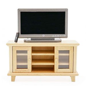 Odoria Miniature 1/12 Télévision et Meuble TV Accessoire Maison de Poupée (Cardinas, neuf)
