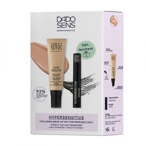DADO SENS Kit de maquillage hypersensible à l'acide hyaluronique beige (30 ml) et mascara noir (10 ml), édition limitée, hydrate, masque les rougeurs, renforce la barrière cutanée (DadoSens, neuf)