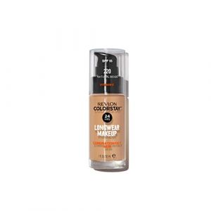 Revlon ColorStay - Fond de teint Longue Tenue 24H - Maquillage Teint et Soin Peaux Mixtes à Grasses - Formule Nourrissante et Protectrice à Base de Vitamine E - SPF 15-30 ml - N220 Natural Beige (Mr Cosmetics, neuf)
