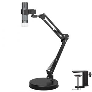 Ninyoon Microscope WiFi 4K avec Pied de 55cm de Hauteur et Pince de Table, Microscope numérique USB 50-1000X avec caméra 3840x 2160P, Compatible avec iPhone Android Windows Mac Linux Chrome (Ninyoon, neuf)