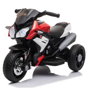 LEADZM Moto &eacute;lectrique pour Enfants 3 &agrave; 5 Ans 6 V 7 Ah, Vitesse Max 3 Km/h avec Musique & Lumi&egrave;re (Rouge1) (VICTOPV, neuf)