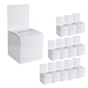 AIEX 12pcs 30x15x15cm Urne de Donation pour Billets, Urne Électorale avec Fente Boîtes de Dons Boîte à Suggestions Boîte en Carton avec Couvercle pour Collecte de Fonds Collecte Vote (Blanc) (Haipingmian, neuf)