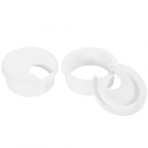 QUARKZMAN Cache-Trou de Câble Passe Cable Bureau, 2 Pièces 45mm/1-3/4 Pouces Cache-Trou de Câble en Abs pour Bureau, Organiseur de Câbles pour Ordinateur de Bureau, Blanc (QUARKZMAN, neuf)
