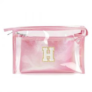 2PCS Trousse de Toilette Transparente, Sac cosmétique d'articles de Toilette de PVC, Trousse de Maquillage Légère, Rose Sac de Toilette, Cadeau d'anniversaire Noël Idéal pour Maman Fille Amie (H) (palasasa, neuf)