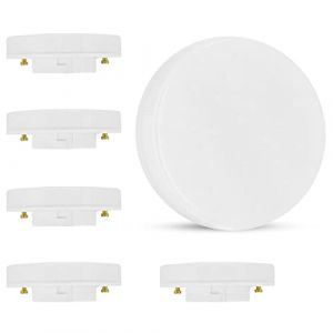SSC-LUXon Lot de 6 spots LED GX53 blanc neutre - Fa&ccedil;ade en plastique - 4,5 W - Angle d'&eacute;clairage 120&deg; - 230 V - Intensit&eacute; non variable (SSC-LUXon, neuf)