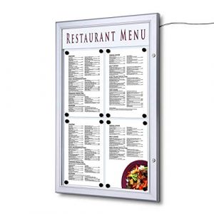 Tableau pour menu restaurant 4 x A4 avec éclairage à LED (Mydisplayshop, neuf)