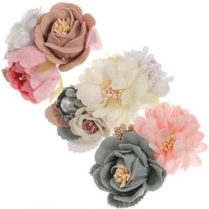TOGEVAL Lot de 3 Barrettes &agrave; Fleurs pour B&eacute;b&eacute; et Tout-petits, Pinces D&eacute;coratives en Plastique Rose, Orn&eacute;es de Perles Artificielles, Accessoires Cheveux pour F&ecirc;tes et C&eacute;r&eacute;monies (BOBOLING, neuf)