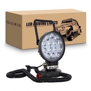 RIGIDON 4 pouces 10cm 42W phare de travail led aimant&eacute;, rond feux de travail, 12V 24V lampe de travail led avec base magn&eacute;tique pour offroad Voiture camions SUV 4x4 tracteur, 6000K Led spotlights (JIANDAO, neuf)