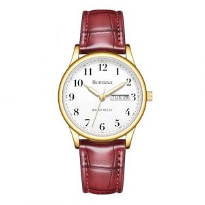 Timever Montre Analogique à Quartz pour Homme avec Bracelet en Cuir,3 Aiguilles,Date,Étanche 3 ATM,Gros Chiffres,Idée de Cadeau pour Un Amis (lingzhongkeji, neuf)