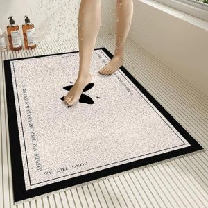 Pevfeciy Tapis antid&eacute;rapant pour Douche 60x80 cm Tapis de Douche antid&eacute;rapant de Style Moderne en PVC Doux et Confortable avec Trous de Drainage, Haute perm&eacute;abilit&eacute; &agrave; l'eau, adapt&eacute; aux Zones humides (ENJOYHOMES, neuf)