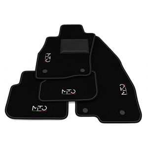 Tapis Compatibles avec Alfa Romeo Mito 2008-2025 - Kit de Tapis de Voiture Personnalis&eacute; avec Broderie Mito Drapeau Ita (Somer Car, neuf)