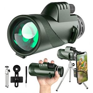 Telescope Monoculaire,HD Telescope monoculaire Puissant Monoculaire étanche,Zoom Monoculaire, pour Observation des Oiseaux/Randonnée/Escalade/Camping (qiaobushi, neuf)