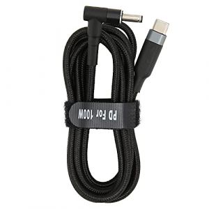 C&acirc;ble de USB C vers DC pour Ordinateur Portable, 20 V/5 A 100 W PD Rapide USB C vers Adaptateur de Prise DC Type C vers Angle Droit DC 4,0 X 1,35 Mm Cordon (JD0611 (0.5m)) (Sharainny, neuf)