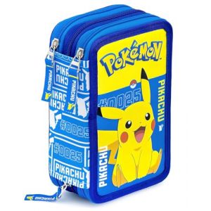 Clondo Trousse Scolaire Complète 45 Pièces pour Fan de Pokemon – Kit Créatif Triple Compartiment avec Stylos Gel Effaçables, Crayons 4.0 mm, Feutres – Idée Cadeau Bleu et Jaune (clondo, neuf)