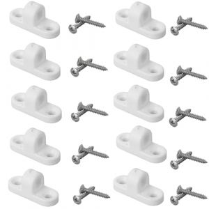 Ylinwtech 10 PCs Supports de Montage en Plastique pour Auvent,Supports de Barre de Montage pour Auvent,Supports de Poteaux Montage D'auvent Blancs,avec 20 vis pour Camping-Car et Caravane (lyongqiang, neuf)