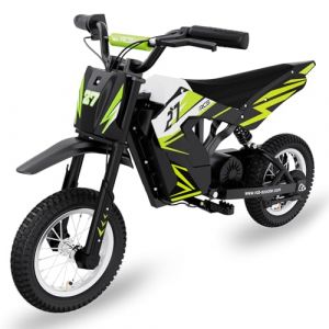 RCB TECH R9X Moto Électrique Enfants, Moteur performant, 3 Modes de Vitesse, Max 25km/h, autonomie Max 15KM, pneus pneumatiques 12 Pouces, vélo Moto Cross pour Enfants âgés de 3-12 Ans (XF MOTOR, neuf)