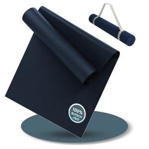 LILENO SPORTS Tapis de yoga bleu nuit (180 x 60 cm) – Tapis de sport et de yoga extra antidérapant en 4 mm d'épaisseur – Tapis de gymnastique et de fitness pour l'entraînement et le yoga – Tapis de (Discount-Deal24, neuf)