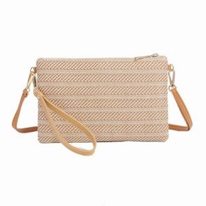 Siyecioa Sacs à Bandoulière Tissés en Paille pour Femmes, Sac Bandouliere Paille, Sacs Décontractés pour Téléphone Portable, Petit Sac a Main Femme, Osier Pochette Téléphone Boheme (FRANCE HUIHAO, neuf)