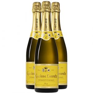 Crémant d'Alsace Brut - Blanc - Gustave Lorentz - Vin Blanc d' Alsace (3x75cl) Effervescent (e-boissons, neuf)