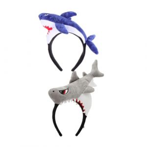 Générique 2 Pièces Bandeau De Requin De Dessin Animé Trousse Pigeon Peluches Jouets De Requin Décor De Cheveux D'enfants Animaux Bandeau De Costume De Requin Araignée Chien Poisson En Tissu (KINING, neuf)
