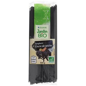 Jardin BiO étic - Spaghetti à l'encre de seiche - bio - Salé - Certifié AB - Sachet de 500g - Lot de 5 (ENVOI RAPIDE 24h/48h, neuf)