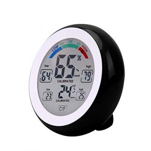 Meichoon Thermom&egrave;tre Hygrom&egrave;tre &eacute;lectronique sans Fil Pour Int&eacute;rieur et Ext&eacute;rieur,&eacute;cran Tactile Rond Avec &eacute;cran LCD,Testeur de Station M&eacute;t&eacute;o,UD02 Noir (Meichoon Direct, neuf)