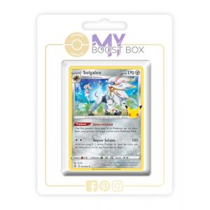 Solgaleo 021/025 Holo - Myboost X &Eacute;p&eacute;e et Bouclier 7.5 C&eacute;l&eacute;brations - 25 Ans - Coffret de 10 Cartes Pok&eacute;mon Fran&ccedil;aises (My-Booster, neuf)