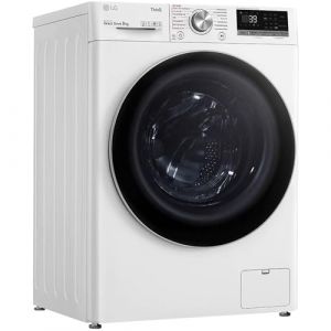 LG F4WV709P1E Classe A Lave-linge frontal 9 kg Wi-Fi AI Direct Drive Nettoyage en profondeur à la vapeur TurboWash 360° Grande Capacité Porte extérieure en verre trempé 60 x 62 x 85 cm Blanc (Tec & More, neuf)