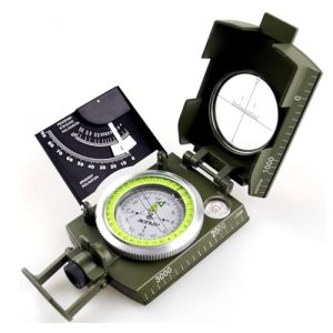 AOFAR AF-4074 Militaire Boussole Objectif Multifonctions de Vis&eacute;e, Fluorescent, Imperm&eacute;able &agrave; l'eau et aux Vibrations, avec Iinclinom&egrave;tre et sac de transport pour le Camping, la Randonn&eacute;e et la Chasse (Aofar, neuf)
